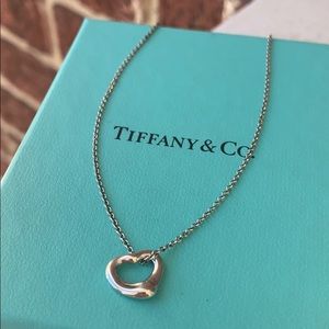 Tiffany open heart pendant necklace